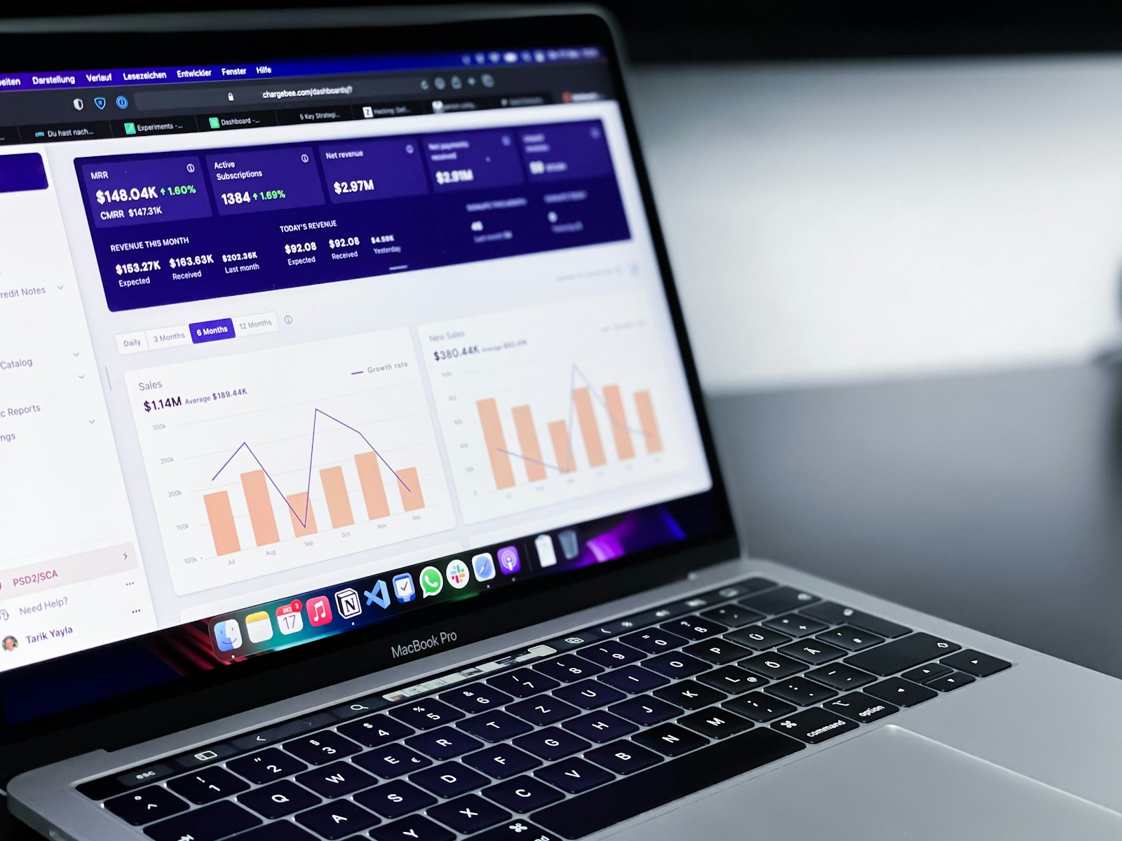 Panel de analítica web con métricas de rendimiento, como en Google Analytics 4