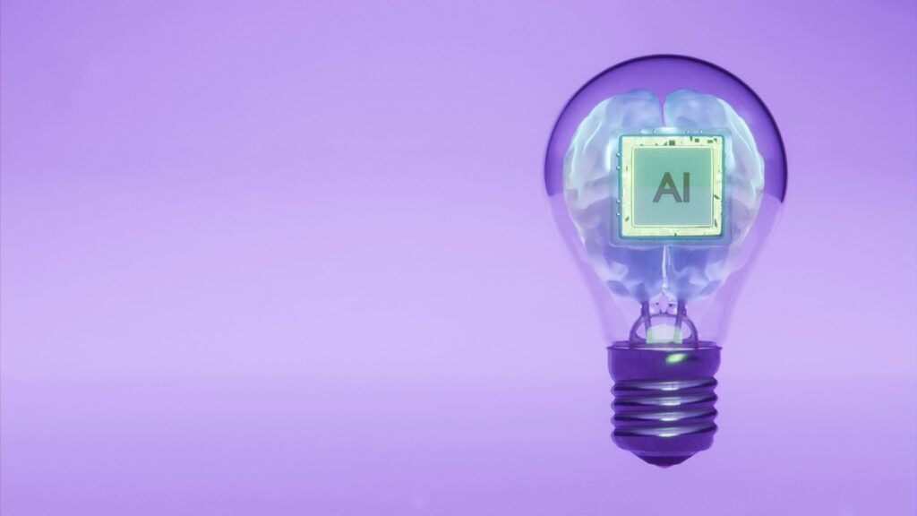 Representación de un chip de inteligencia artificial, símbolo de las herramientas de IA para marketing